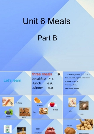 四年级英语上册 Unit 6 Meals Part B课件1 （新版）闽教版-闽教版小学四年级上册英语课件
