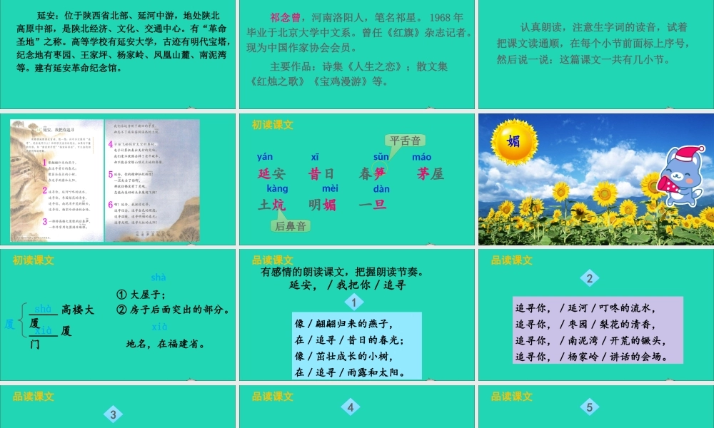四年级语文上册 第七单元 24 延安，我把你追寻课件