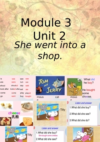 四年级英语下册 Module 3 unit 2 she went into a shop课件3 外研版（一起）-外研版小学四年级下册英语课件