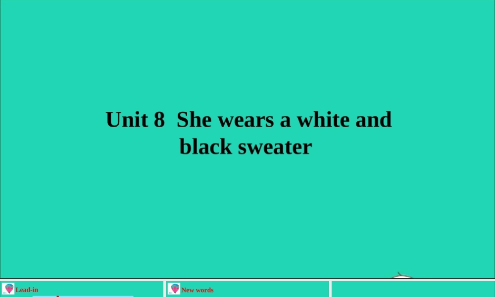 四年级英语上册 Unit 8 She wears a white and black sweater课件+素材 湘少版