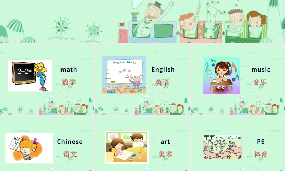 四年级英语下册 Unit 3 School Subjects Day Part A课件3 闽教版（三起）-闽教版小学四年级下册英语课件