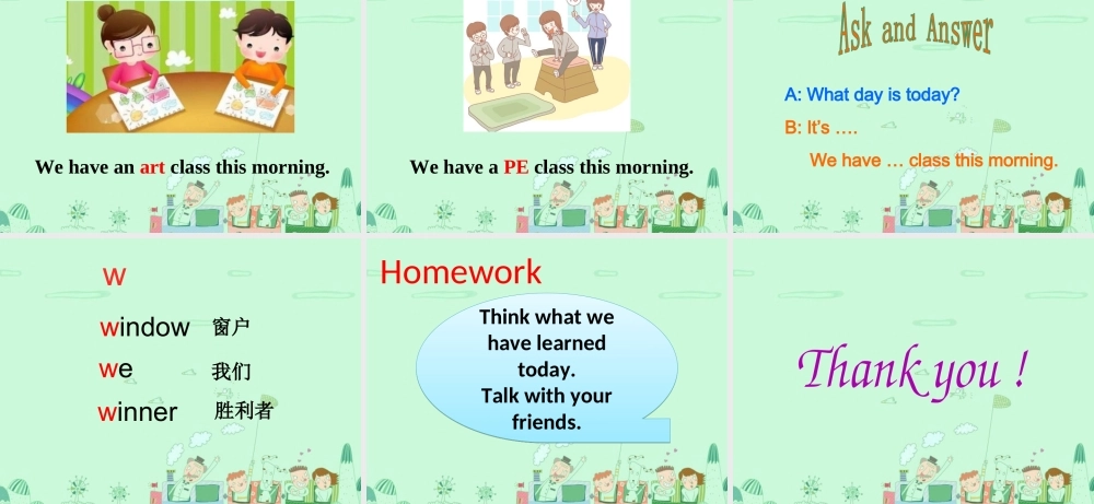 四年级英语下册 Unit 3 School Subjects Day Part A课件3 闽教版（三起）-闽教版小学四年级下册英语课件