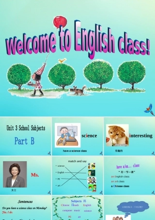 四年级英语下册 Unit 3 School Subjects Day Part B课件2 闽教版（三起）-闽教版小学四年级下册英语课件