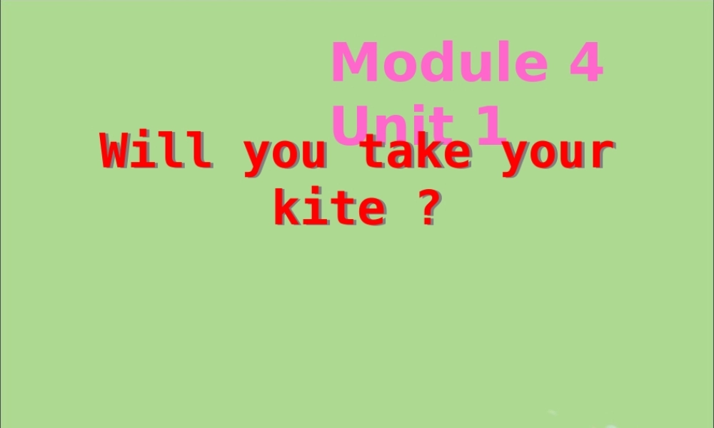 四年级英语下册 Module 4 Unit 1 Will you take your kite（1）教学课件 外研版（三起）-外研版小学四年级下册英语课件