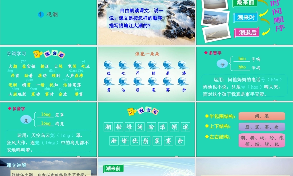 四年级语文上册 第一单元 1 观潮课件