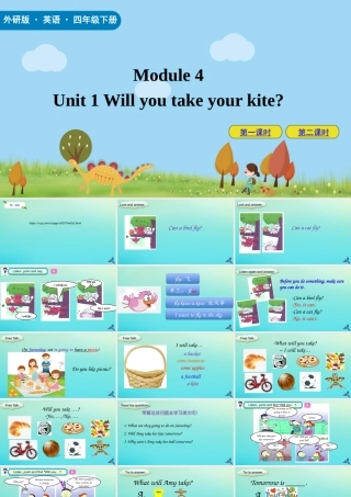 四年级英语下册 Module 4 Unit 1 Will you take your kite课件 外研版（三起）-外研版小学四年级下册英语课件