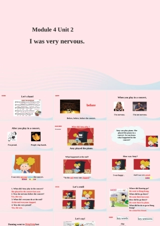 四年级英语下册 Module 4 unit 2 i was very nervous课件 外研版（一起）-外研版小学四年级下册英语课件