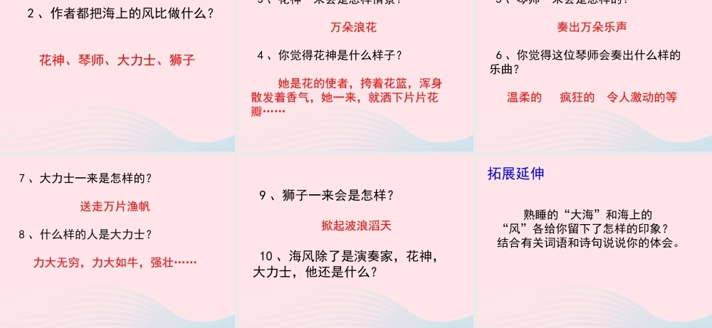 四年级语文上册 第一单元 1《大海的歌》优秀教学课件 冀教版-冀教版小学四年级上册语文课件