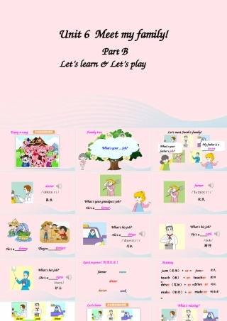 四年级英语上册 Unit 6 Meet my family Part B 第1课时备用课件+素材 人教PEP