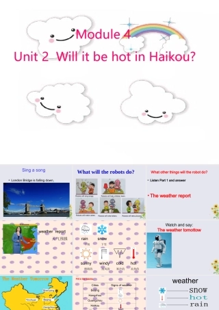 四年级英语下册 Module 4 Unit 2 Will it be hot in Haikou教学课件 外研版（三起）-外研版小学四年级下册英语课件