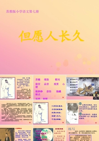 四年级语文上册 第一单元 2 但愿人长久教学课件 苏教版-苏教版小学四年级上册语文课件