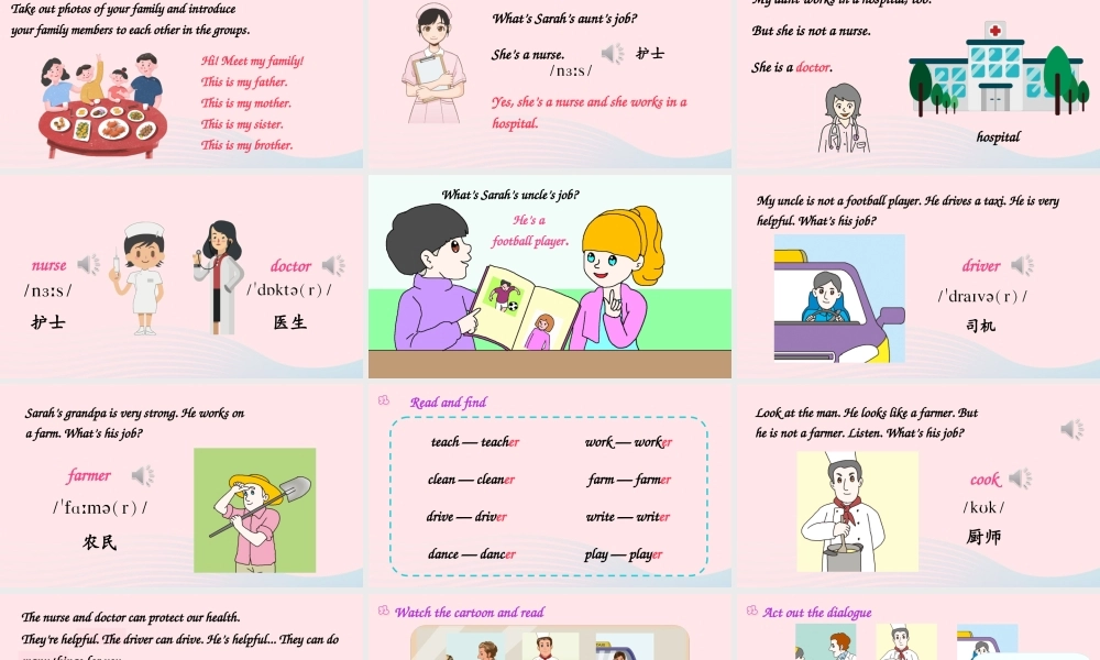 四年级英语上册 Unit 6 Meet my family Part B 第5课时上课课件+素材 人教PEP