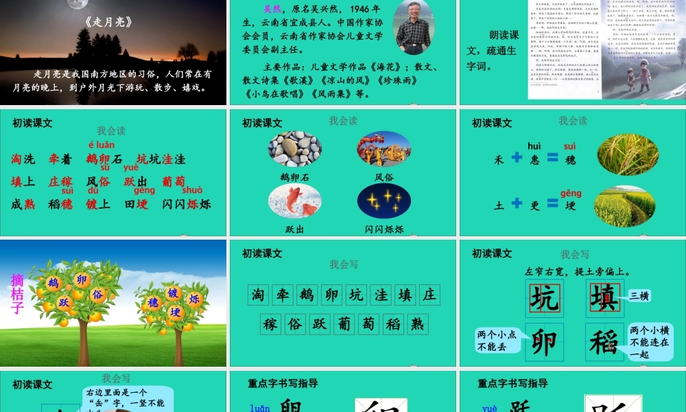 四年级语文上册 第一单元 2 走月亮课件