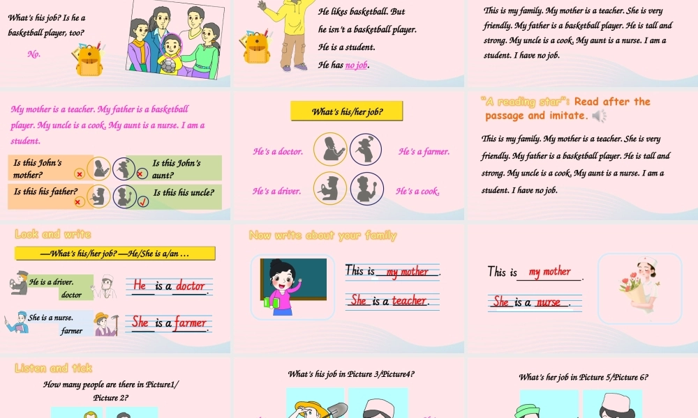 四年级英语上册 Unit 6 Meet my family Part B 第6课时上课课件+素材 人教PEP