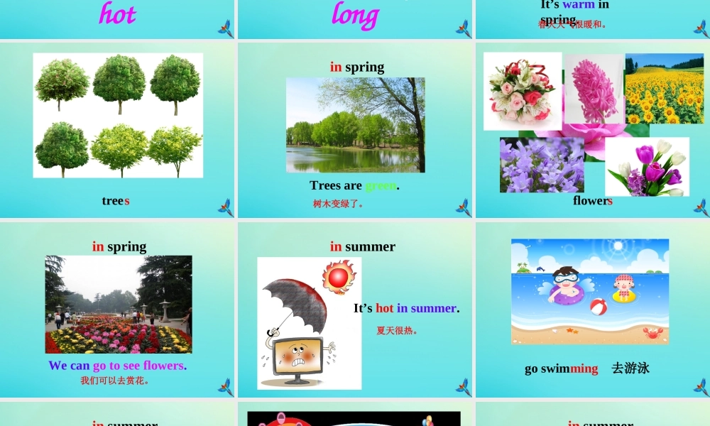 四年级英语下册 Unit 7 Seasons Part A课件1 闽教版（三起）-闽教版小学四年级下册英语课件