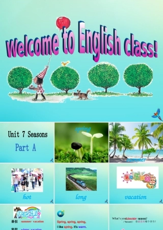 四年级英语下册 Unit 7 Seasons Part A课件2 闽教版（三起）-闽教版小学四年级下册英语课件