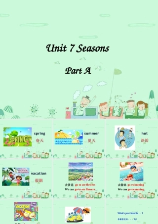 四年级英语下册 Unit 7 Seasons Part A课件3 闽教版（三起）-闽教版小学四年级下册英语课件