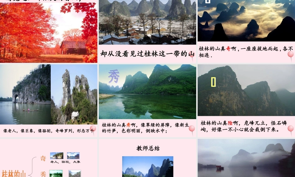 四年级语文上册 第一单元 2《桂林山水》优培课件 鲁教版-鲁教版小学四年级上册语文课件