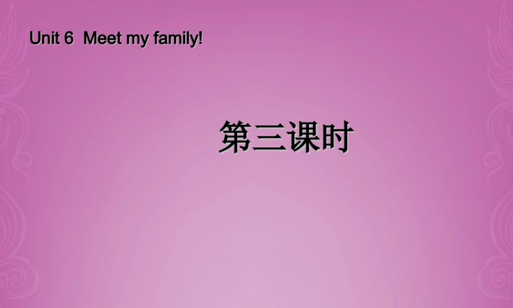 四年级英语上册 Unit 6 Meet my family 第三课时课件 人教PEP