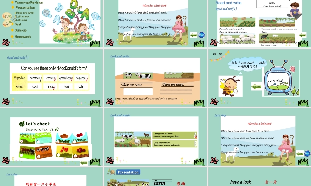 四年级英语下册 Unit 4 At the farm Part B（第3课时）课件 人教PEP版-人教PEP小学四年级下册英语课件