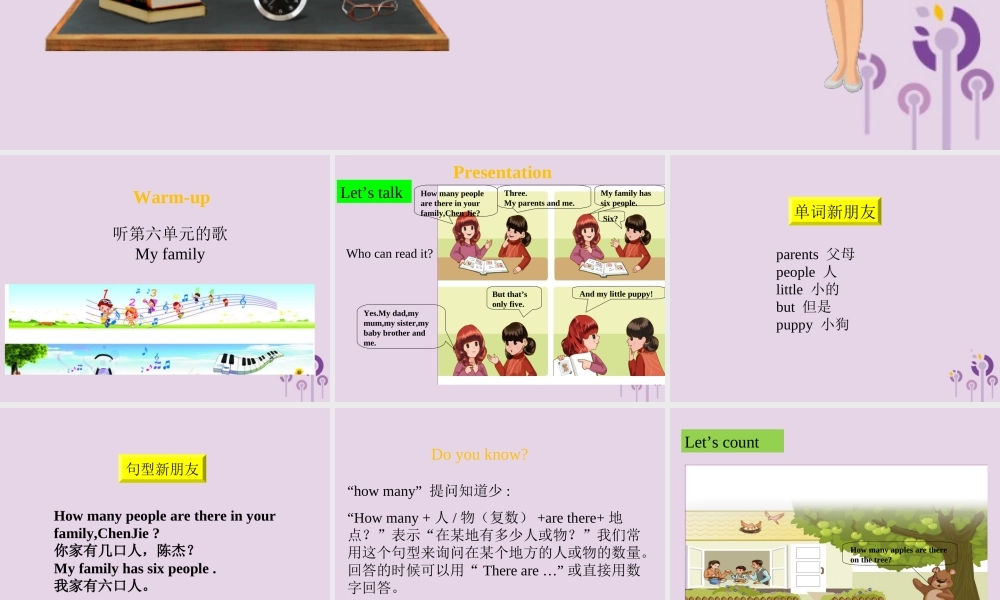 四年级英语上册 Unit 6 Meet my family（第1课时）课件 人教PEP版-人教PEP小学四年级上册英语课件