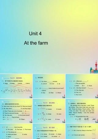 四年级英语下册 Unit 4 At the farm Part B习题课件 人教PEP版-人教PEP小学四年级下册英语课件