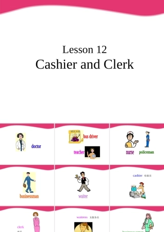 四年级英语上册 unit2 lesson12Cashier and clerk课件 冀教版