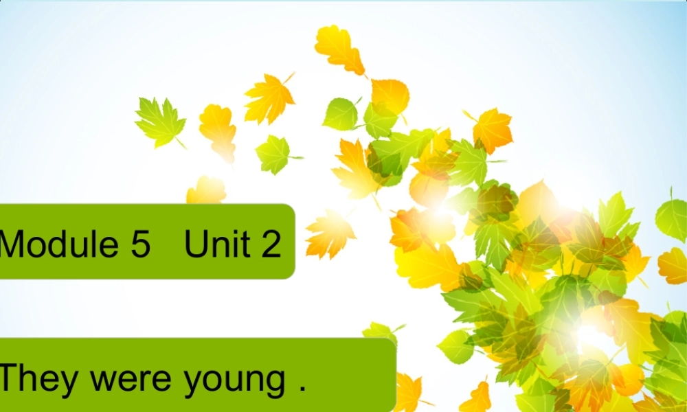 四年级英语下册 Module 5 Unit 2 They were young（2）教学课件 外研版（三起）-外研版小学四年级下册英语课件