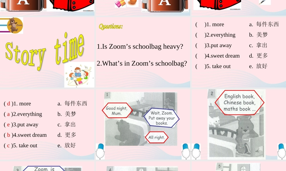 四年级英语上册 Unit2 My schoolbag第六课时课件 人教PEP版-人教PEP小学四年级上册英语课件