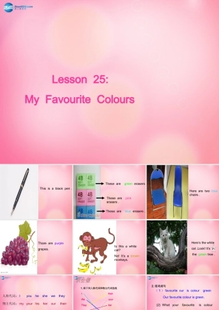 四年级英语下册 Unit 4 lesson 25 my favourite colours课件 冀教版（三起）-冀教版小学四年级下册英语课件