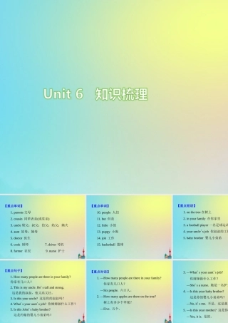 四年级英语上册 Unit 6 Meet my family知识梳理练习课件 人教PEP版-人教PEP小学四年级上册英语课件