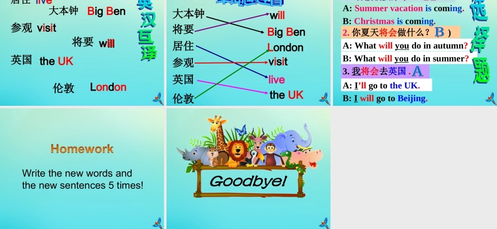 四年级英语下册 Unit 8 Summer Vacation Part A课件1 闽教版（三起）-闽教版小学四年级下册英语课件