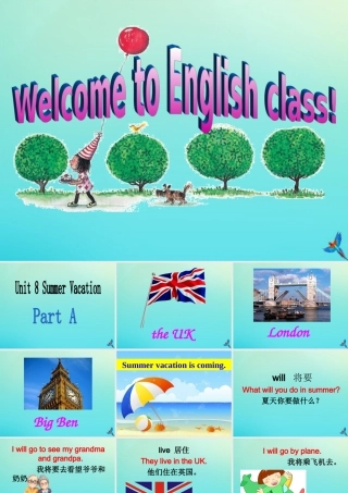 四年级英语下册 Unit 8 Summer Vacation Part A课件1 闽教版（三起）-闽教版小学四年级下册英语课件