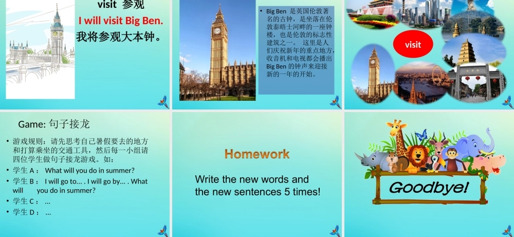 四年级英语下册 Unit 8 Summer Vacation Part A课件2 闽教版（三起）-闽教版小学四年级下册英语课件