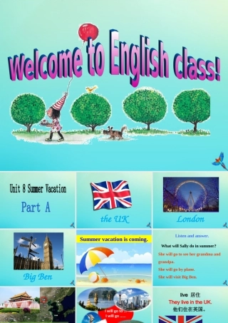 四年级英语下册 Unit 8 Summer Vacation Part A课件2 闽教版（三起）-闽教版小学四年级下册英语课件