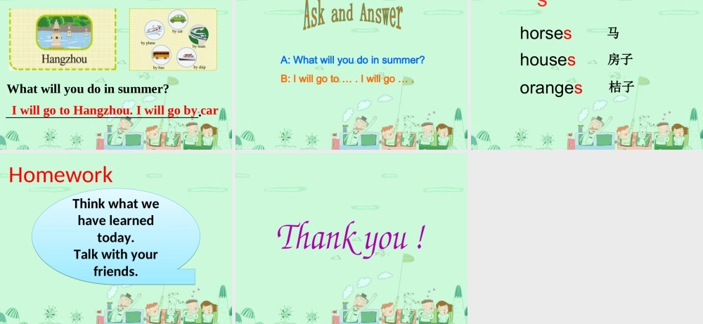 四年级英语下册 Unit 8 Summer Vacation Part A课件3 闽教版（三起）-闽教版小学四年级下册英语课件