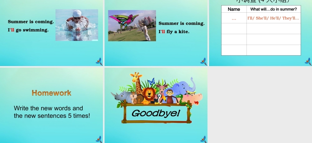 四年级英语下册 Unit 8 Summer Vacation Part B课件1 闽教版（三起）-闽教版小学四年级下册英语课件