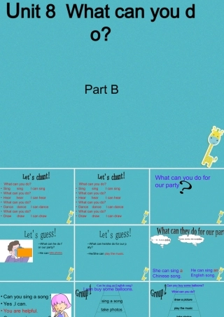 四年级英语下册 Unit 8 What Can You Do pb课件 陕旅版-陕旅版小学四年级下册英语课件