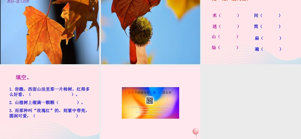 四年级语文上册 第一单元 3《秋色》课件 冀教版-冀教版小学四年级上册语文课件