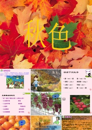 四年级语文上册 第一单元 3《秋色》名师推荐课件 冀教版-冀教版小学四年级上册语文课件