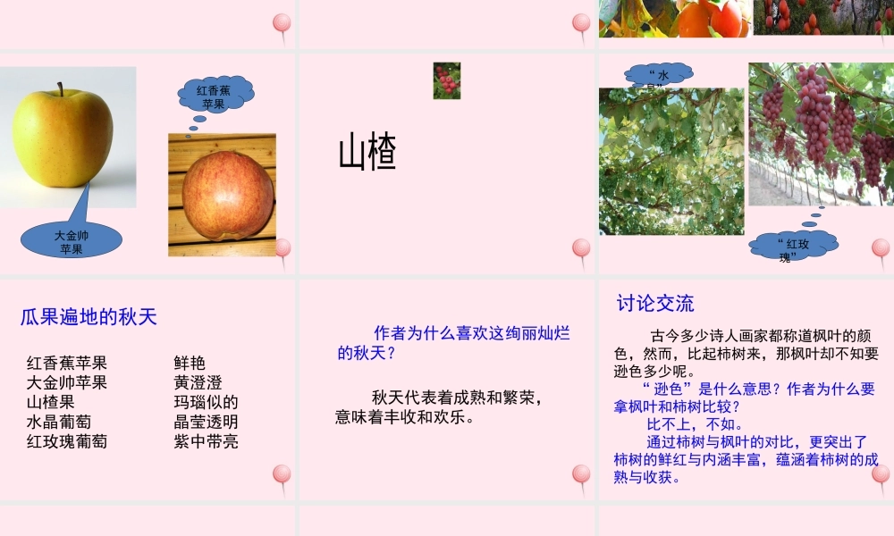 四年级语文上册 第一单元 3《秋色》培优课件 冀教版-冀教版小学四年级上册语文课件