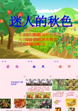 四年级语文上册 第一单元 3《秋色》同步精品课件 冀教版-冀教版小学四年级上册语文课件