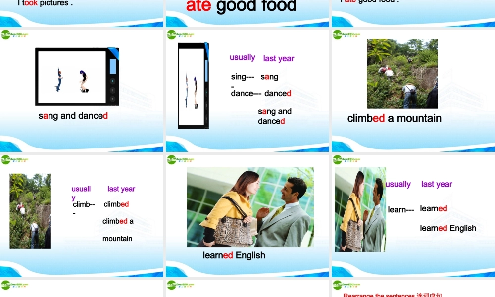 四年级英语下册 Unit 4 My Holiday Let’s learn课件 外研版