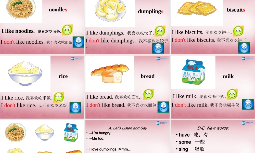 四年级英语上册 Unit5 I like noodles课件4 （新版）湘少版