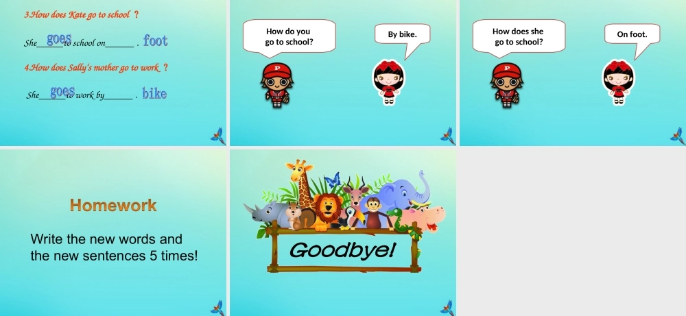 四年级英语下册 Unit 4 Transportation Part A课件1 闽教版（三起）-闽教版小学四年级下册英语课件