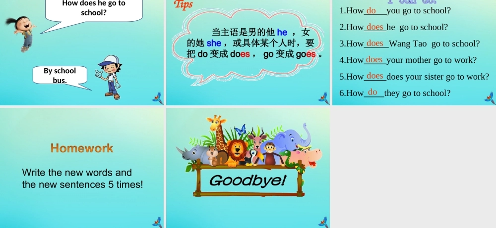 四年级英语下册 Unit 4 Transportation Part A课件2 闽教版（三起）-闽教版小学四年级下册英语课件