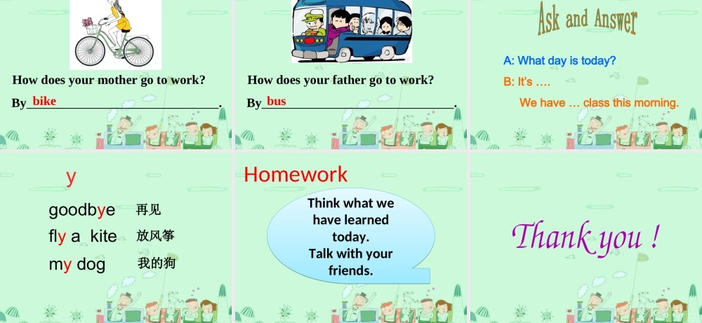 四年级英语下册 Unit 4 Transportation Part A课件3 闽教版（三起）-闽教版小学四年级下册英语课件