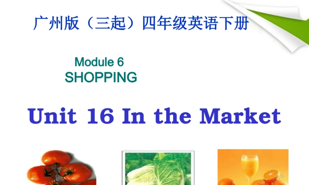四年级英语下册 Module 6 Unit 16(2)课件 广州版（三起）