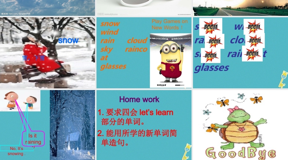 四年级英语下册 Unit3 Is It Snowing p a课件 陕旅版-陕旅版小学四年级下册英语课件