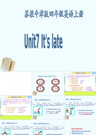 四年级英语上册 Unit7 period 4课件 苏教牛津版